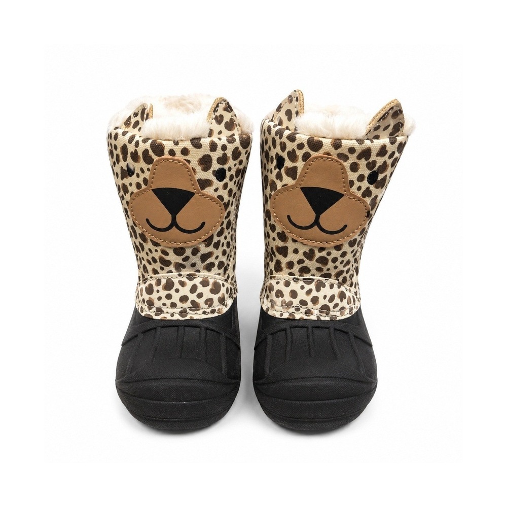 Cat & Jack Waterproof Cheetah Rain/Snow Faux Fur Boots Size 5 Thermolite EcoMade